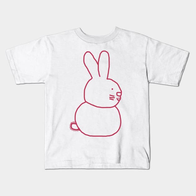 Color of the Year 2023 Viva Magenta Bunny Rabbit Kids T-Shirt by ellenhenryart